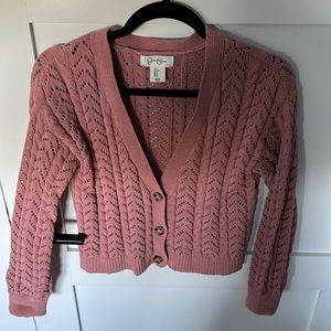 Jessica Simpson Pink Cardigan Button Down Sweater